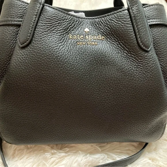 Kate Spade Dumpling Small Satchel Black Pebbled Leather - Picture 2 of 15